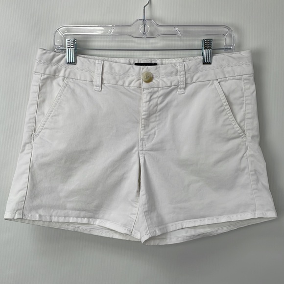 American Eagle Outfitters Pants - American Eagle Women's Midi Shorts Size 8 White Stretch Cotton Casual EUC
